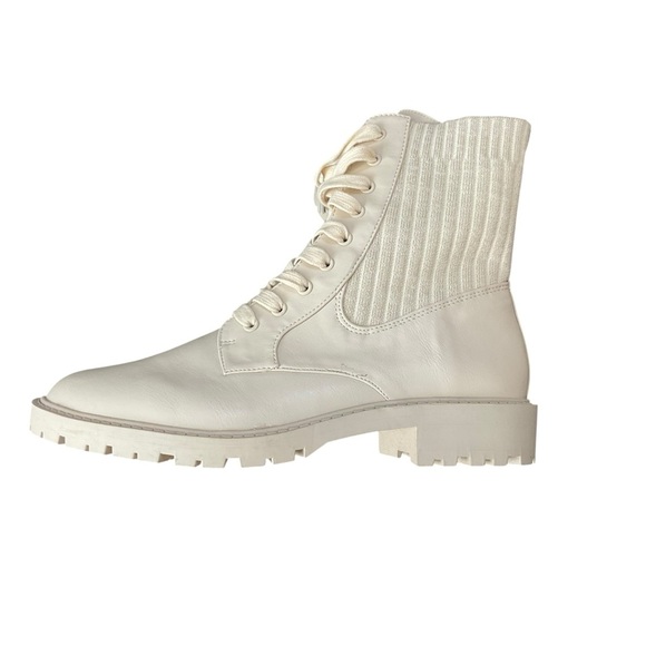 Crown & Ivy Alexis Cream Lace-Up Combat Boots Size 9 - Picture 10 of 13